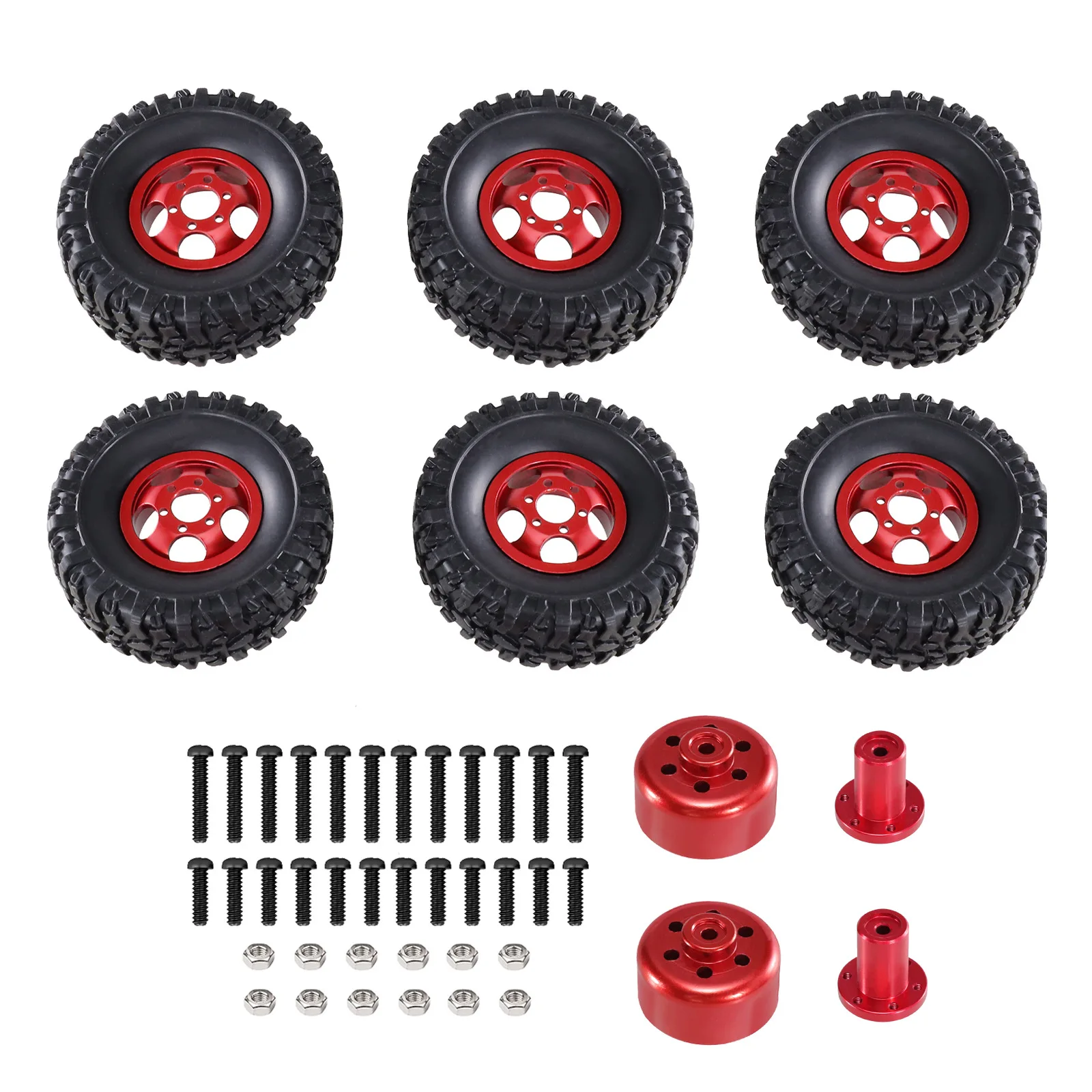 Metal Gravel Tire Upgrade Accessories Compatible with WPL C14 C24 C34 C44 B14 B24 B16 B36 1/16 Military Truck & Pickup RC Car