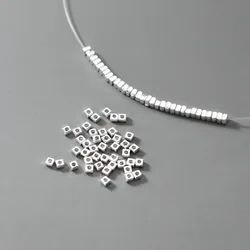 5pcs/lot 925 Sterling Silver Mini Square Loose Beads 2.5mm Handmade Necklace Bracelets Rings Spacer Silver Beads DIY Jewelry