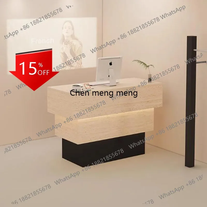

A139 Beauty Executive Reception Desks Small Led Lights Salon Simple Reception Desks Design Drawer Comptoire Accueil Trendy Furni