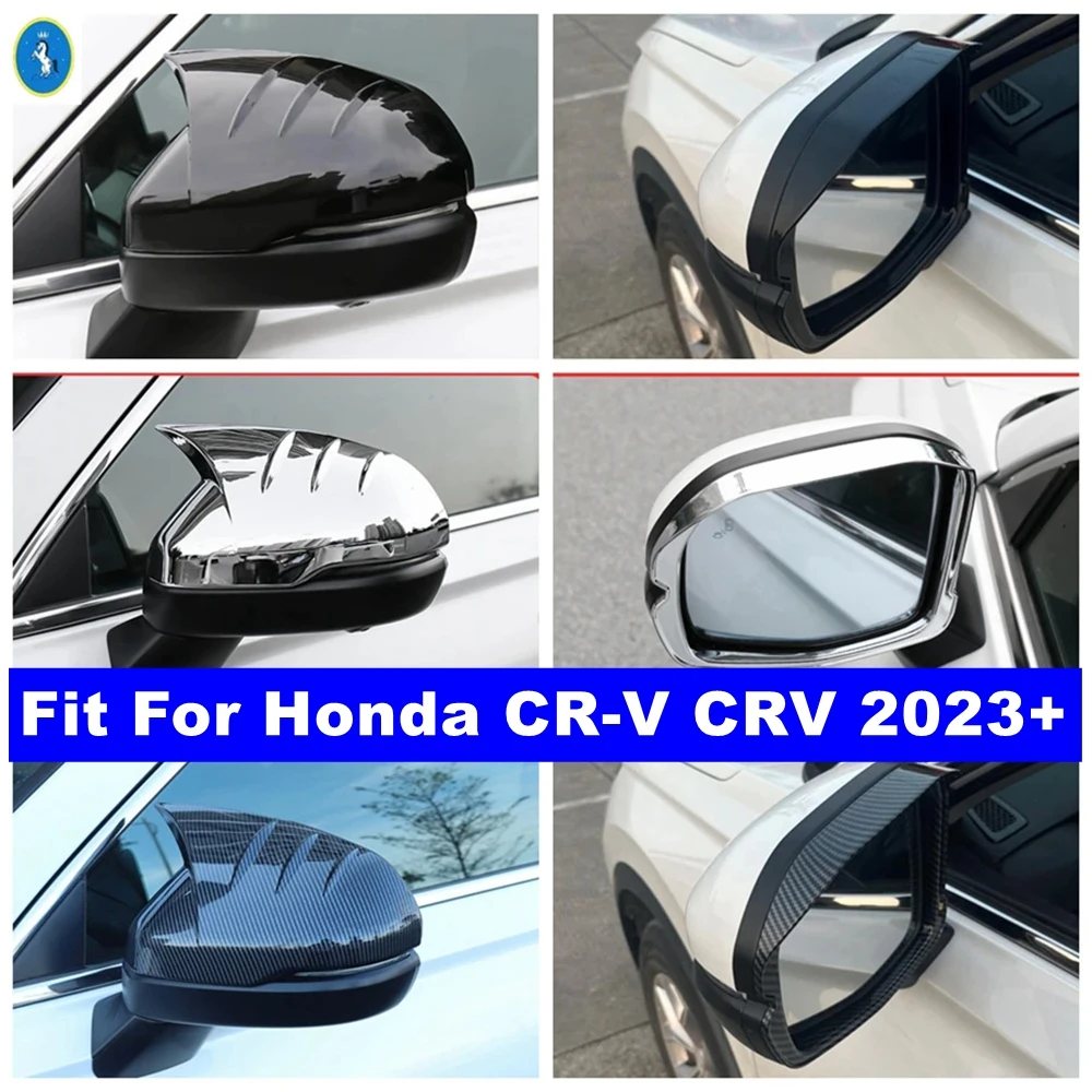 

For Honda CR-V CRV 2023 2024 Car Rearview Mirror Rain Eyebrow Visor Snow Sun Visor Cover Trim Carbon Fiber / Chrome Accessories