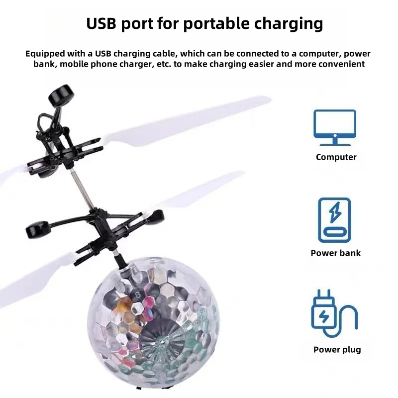 Новый Интеллектуальный индукционный красочный хрустальный шар самолет Xiaofeixian вертолет соматосенсорная Подвеска детская игрушка