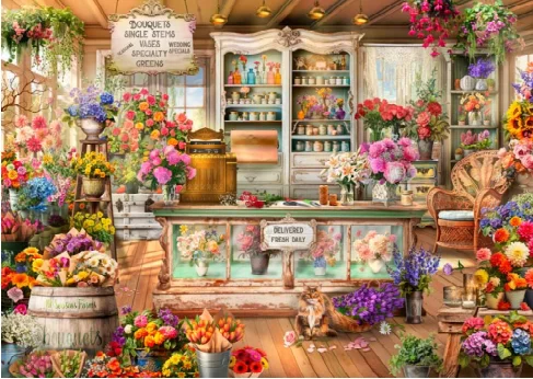 Quality Beautiful Counted Cross Stitch Kits Embroidered Home Decoration  Hae Four Seasons Flower Shop (90 colors) 132-97