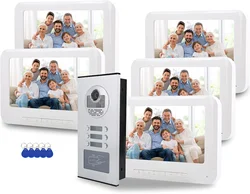 RFID Unlock Building Video Door Phone 2-6 Units Apartment Video Intercom System Electric Lock Access Video Doorbell Protect Kits
