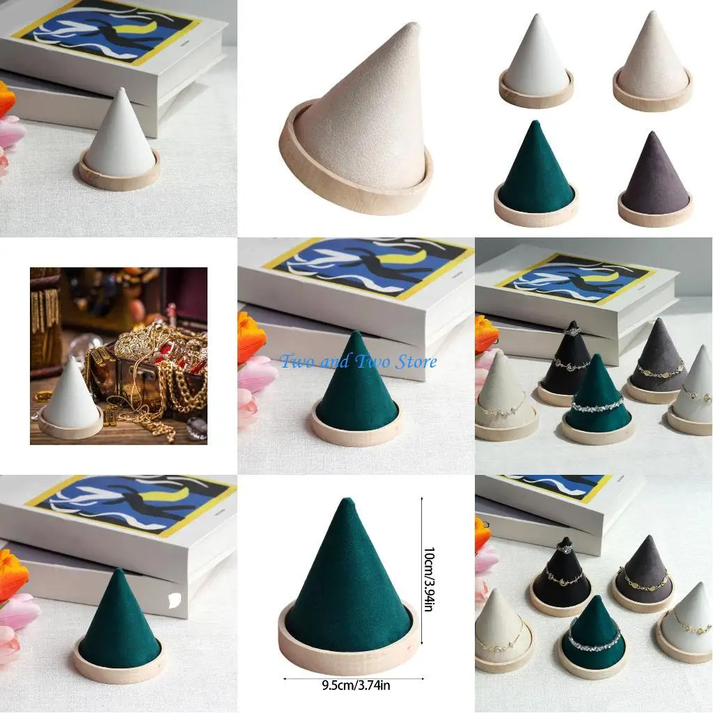 

HX6F Elegant Velvets Conical Jewelry Stand Bracelet Holder For Store Display