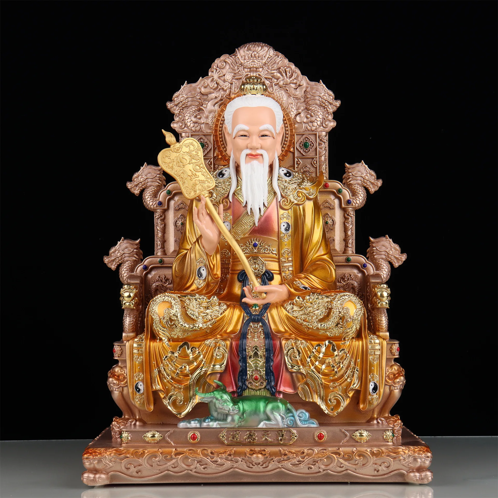 Resin Sanqing Taozu God Statue Moral Patriarch Ornament Taishang Laojun Yuanshi Tianzun Lingbao Household Ornament