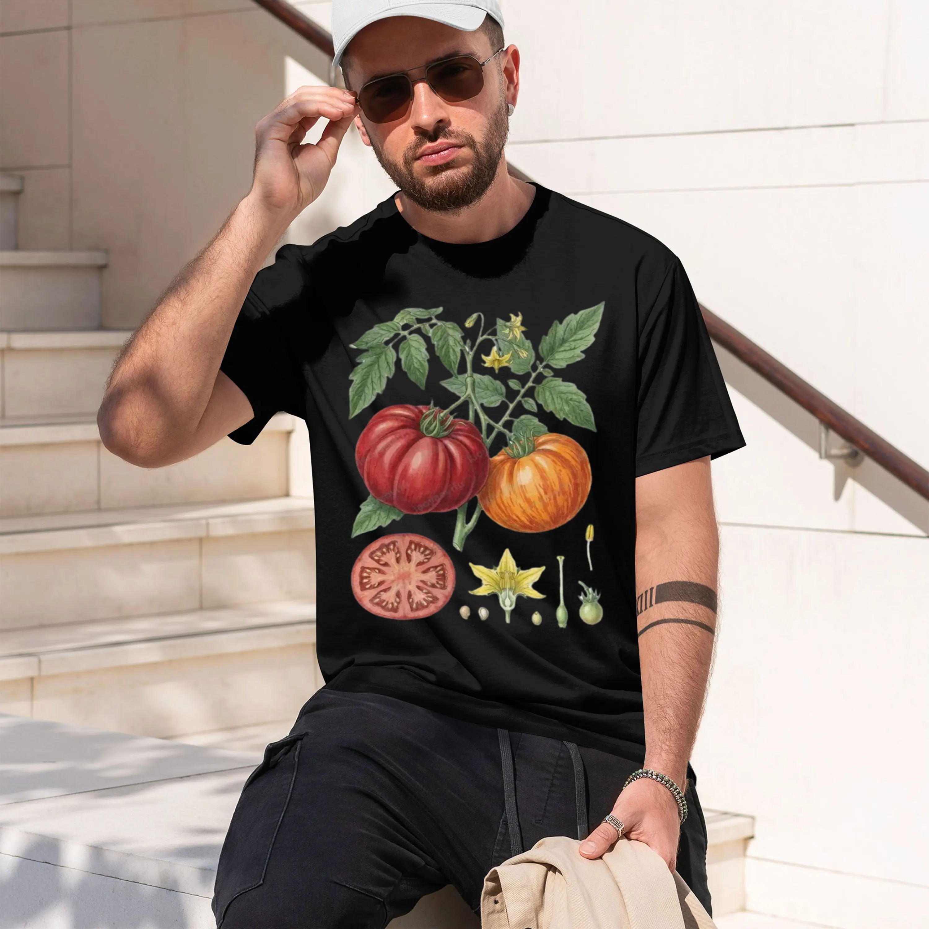 Vintage Tomato Botanal Vegetable Illustration T-Shirt Heirloom Tomato Shirt Cottagecore Tee Plant Lover Gift Harajuku 2026 New M