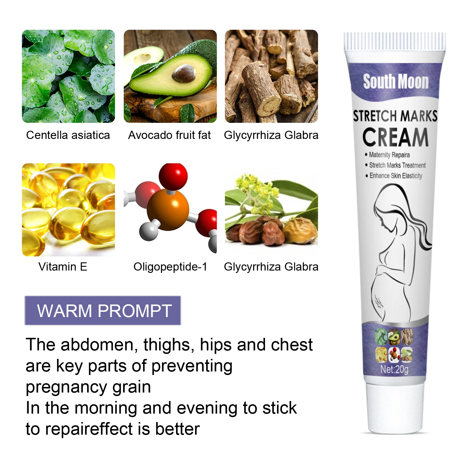 Remove Pregnancy Stretch Marks Cream Improves Elasticity Fade Growth Lines Smoothing Nourishing Moisturizing Firming Skin Care