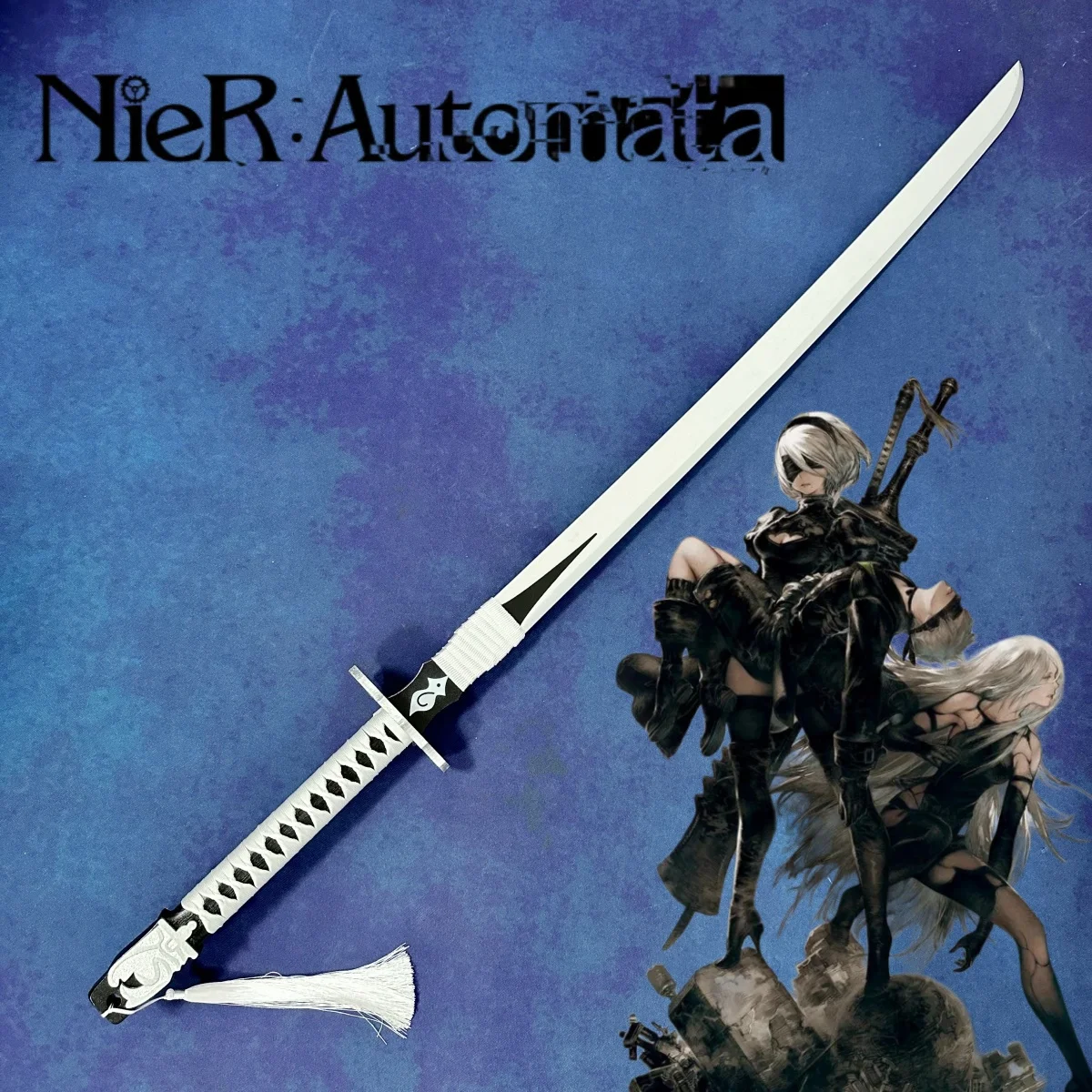 

47inch YoRHa 2B Katana Wood Large Sword Real Size Anime Nier Cosplay Prop Ninja Knife Japanese Katana Samurai Sword Toy Gift