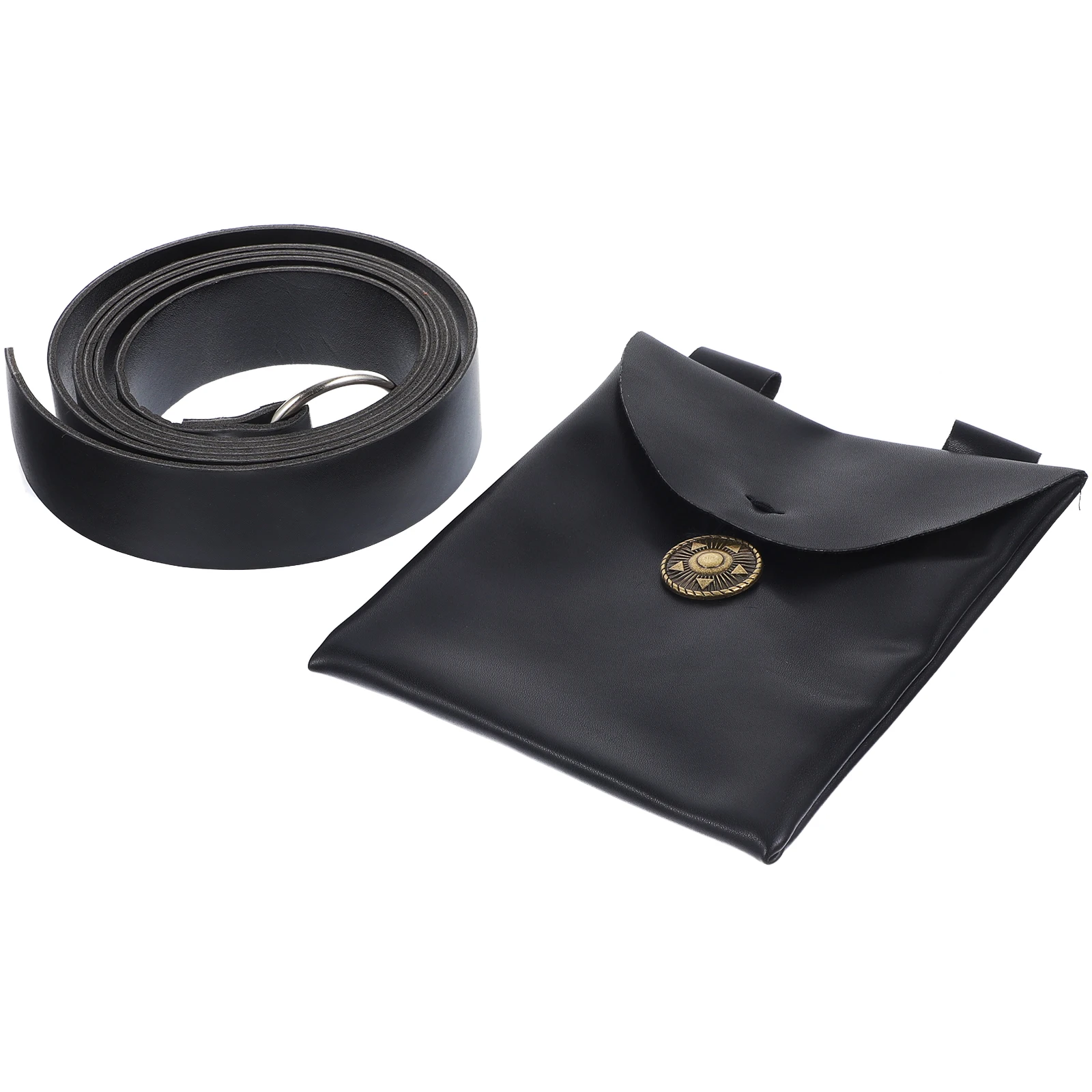 1Set Medieval Faux PU Waist Bag Vintage Renaissance Cosplay Purse Halloween Party Supply Pirate Cosplay