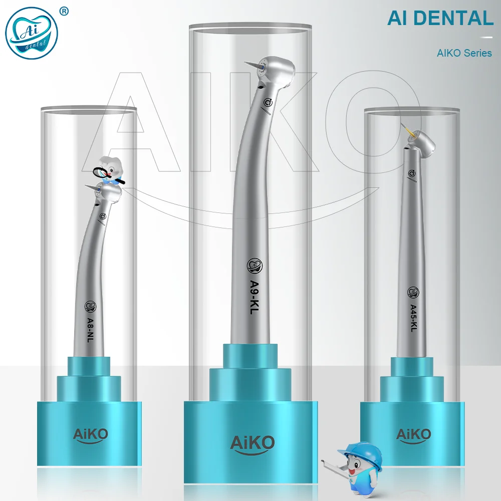 AI DENTAL New AiKO Series Optic High Speed Air Turbine Handpiece Ceramic Rotor Bearings Stainless Steel with K/N/M4/B2 Connector