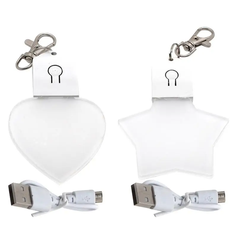 LED Light Keychain for Key Keychain Blank Acrylic for Key Ring Portable Car Keys Ring for Backpacks Handbags