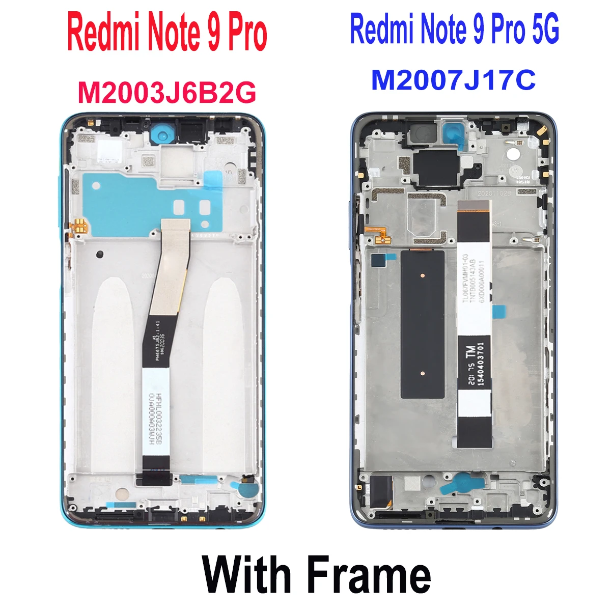 LCD Display Touch Screen Digitizer for Xiaomi Redmi Note 9 Pro, 4G, 5G, M2003J6B2G, M2007J17C, Original