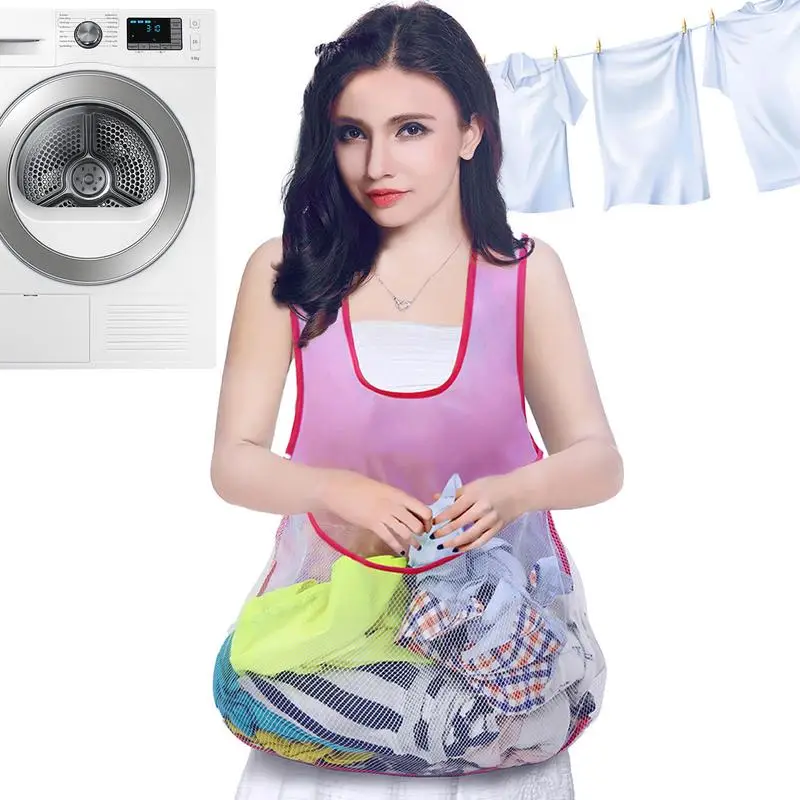 Portable Clothes Drying Apron Kitchen Dishwashing Apron Sleeveless Laundry Apron Waterproof Gardening Aprons Dishwashing Apron