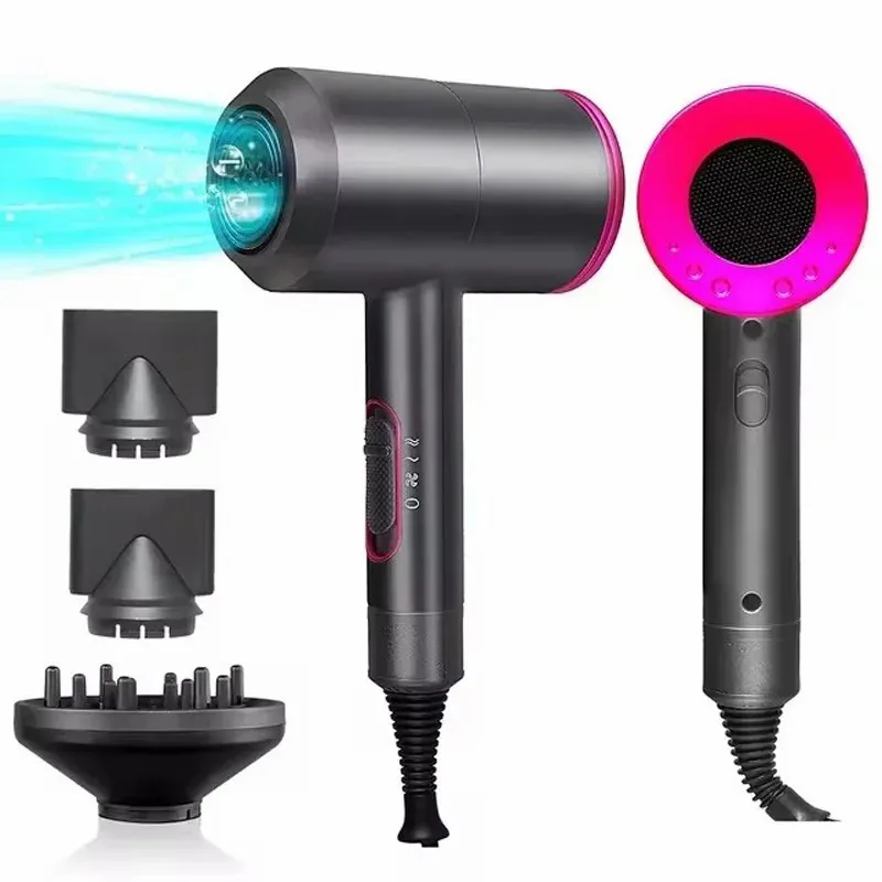 Professional Hair Dryer Strong Wind Hot Air Cold Air Ion Salon HairDryer 2000w Brush Negative Ion Blow Dryer with Diffuser