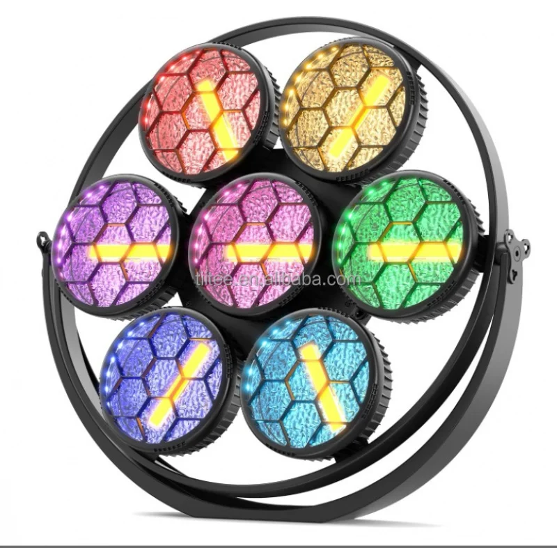 

Tiitee Led Matrix Light 7X50W COB RGB Retro Stage TRANSPORT with DMX512 Sound-Activated Control Stainless Steel Dimmable