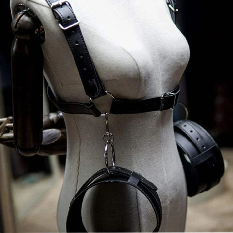 Correas de sujeción de muslo, eslinga abierta de pierna, arnés de Bondage con puños de muñeca, Ayuda de posición sexual BDSM, juguetes para adultos