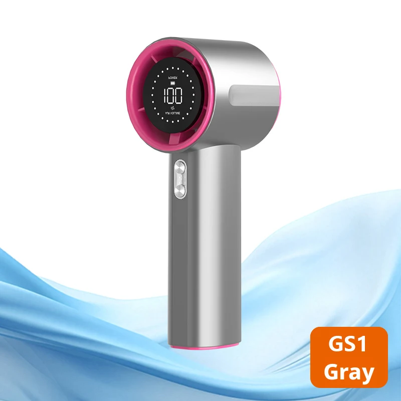 

Mini Fan Rechargeable Strong Wind 100 Gear Wind Speed Electric Fan Digital Display Adjustable Turbo Portable Outdoor Handheld