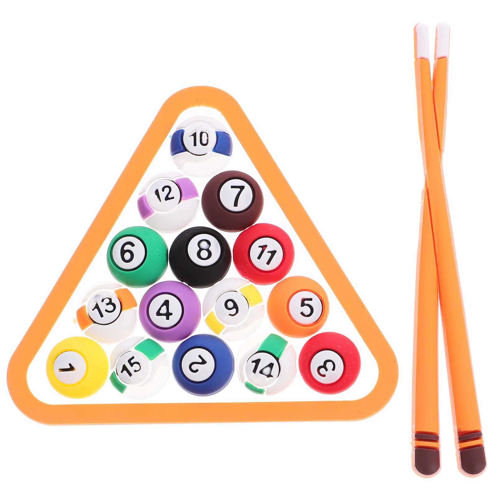 

2Sets Billiards Theme Cake Adorn High Class Material Safe Practical Mini Billiards Style Dessert Decoration Flexible Glue Decor