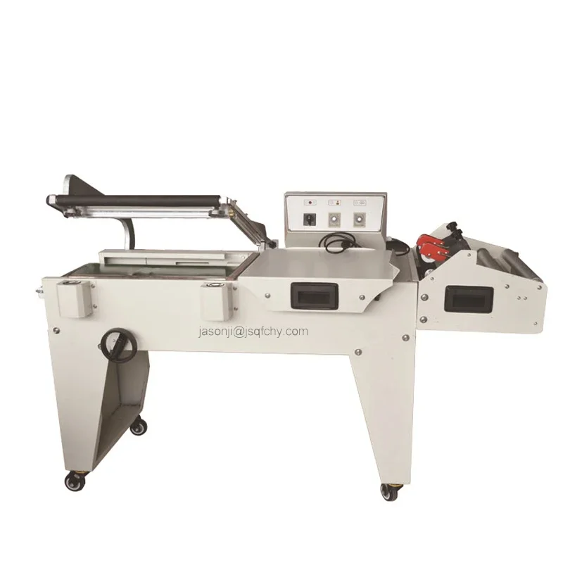 Semi-automatic sealing wrapping shrinking packing machine for door board plastic plate