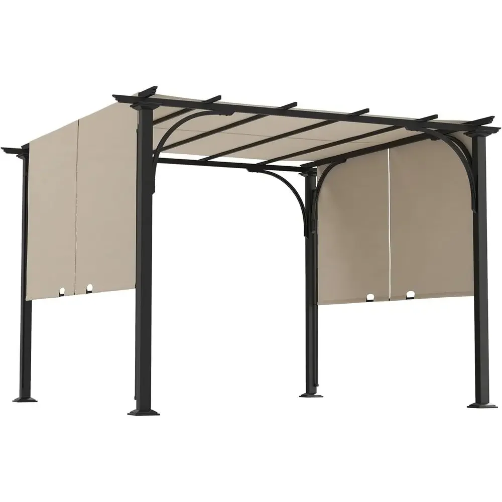 

Садовая пергола из стальной стали, устойчивой к непогоде, 10' x 10', навес для затенения двора, идеально подходит для вечеринок и гриля.