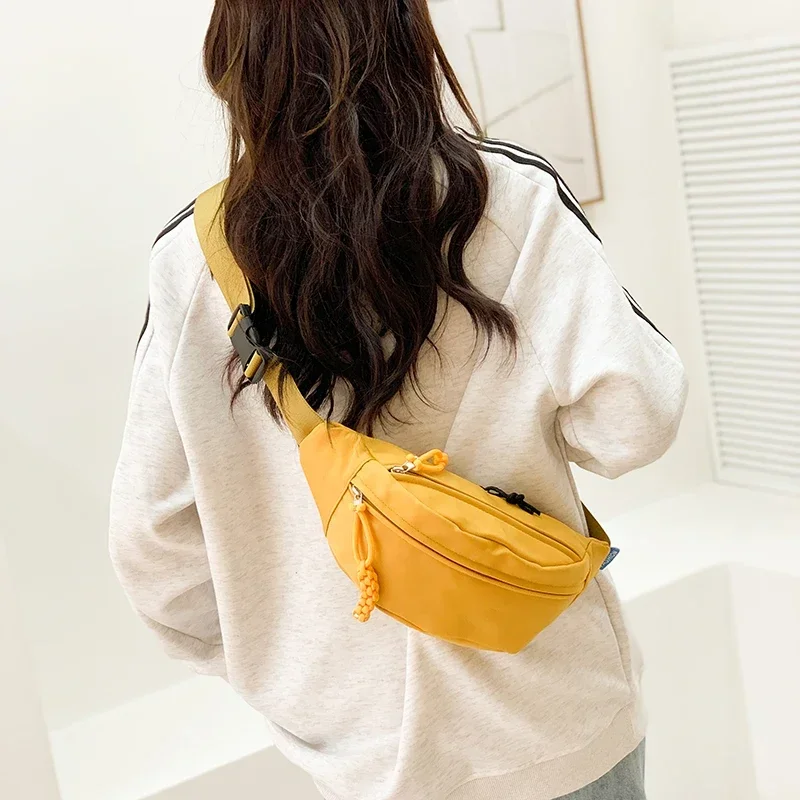 Nylon Waist Packs Ladies Bags on Sale 2023 High Quality Autumn High-capacity Solid Waist Packs Leisure Versatile Pochete