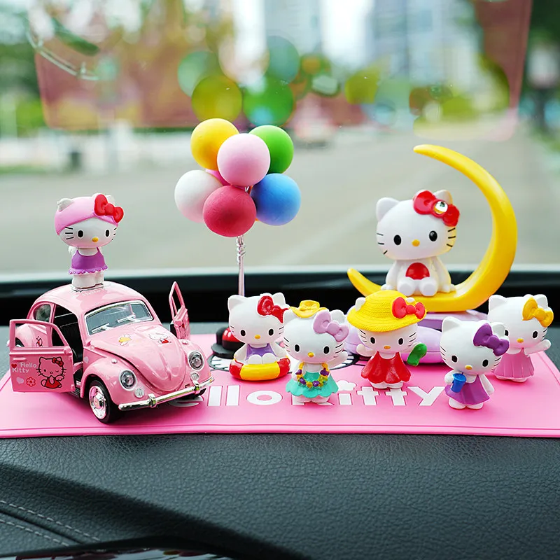 

Hello Kitty Car Ornament, Solar Powered Cute Shaking Head Decor for Car Center Console