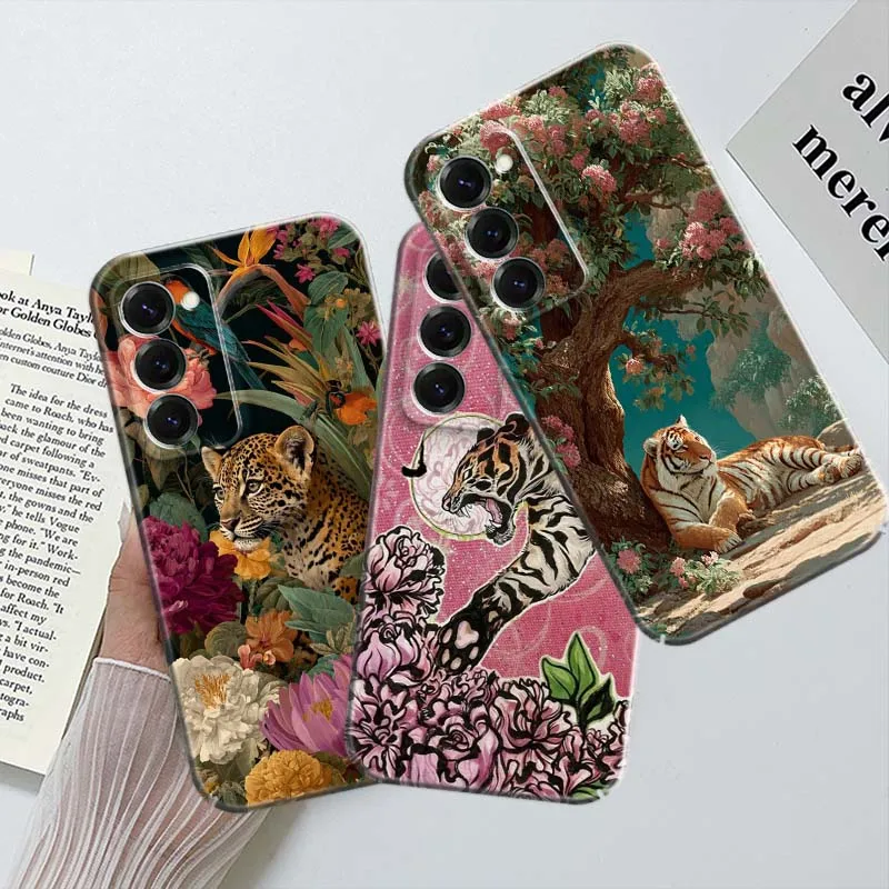 Cartoon Tiger Pattern Cover For Samsung Galaxy A04 A05 A06 A26 A16 A57 A22 A25 A33 A37 A56 A73 Hard Film Phone Case