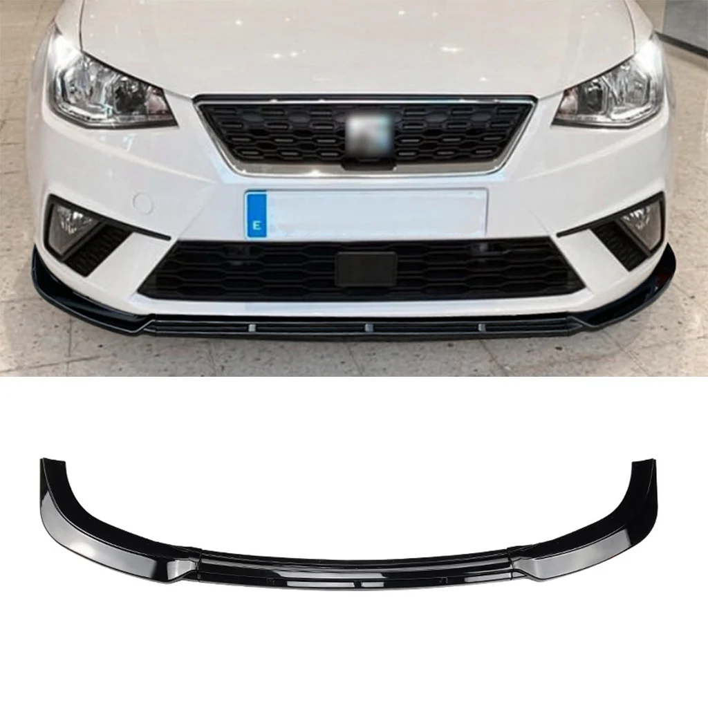 

Gloss Black Front Lower Bumper Spoiler Lip Splitter For Seat Ibiza MK5 Standard/FR 2018+ Front Bumper Lip Diffuser Spoiler