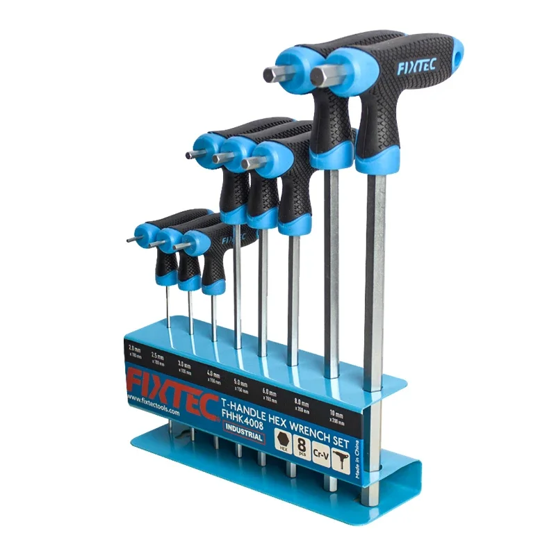 

# Hot Sales For FIXTEC CRV High Quality 8pcs Soft Grip T-Handle Hex Allen Key Wrench Set