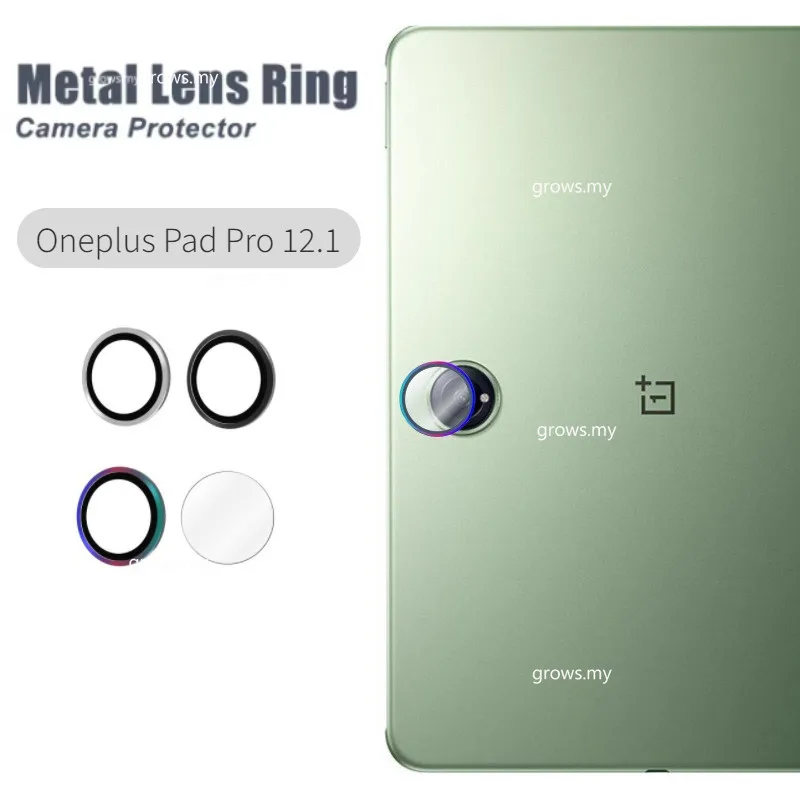 For OnePlus Pad Pro 12.1inch 2024 Ultra Thin Clear Luxury Camera Lens Protector Metal Ring Tempered Glass Film Cover Shield Cap