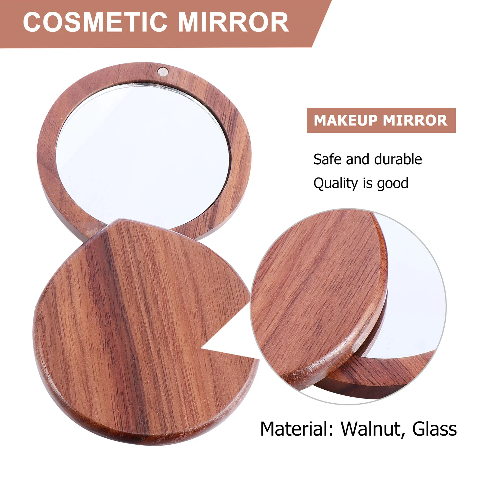 Portable Vanity Travel Makeup Mini Walnut Desktop