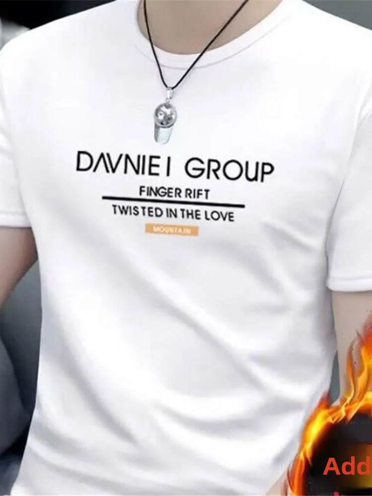 

Новая мужская термофутболка с принтом 2025 года, с коротким рукавом, на флисовой подкладке, базовый слой, модный теплый зимний топ