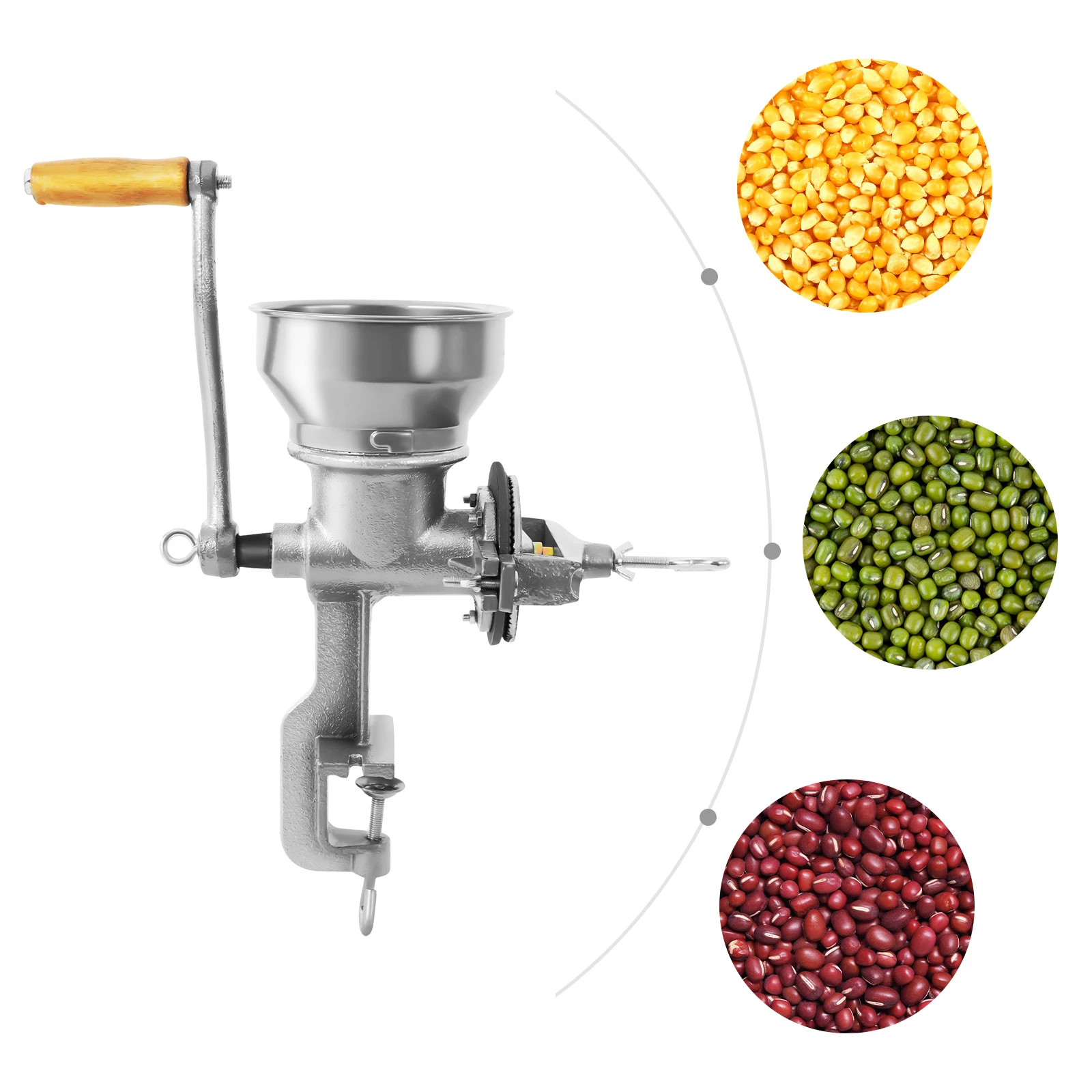 Broyeur de grains manuel en fonte, outil de broyage de grains à manivelle pour herbes/épices, expresso