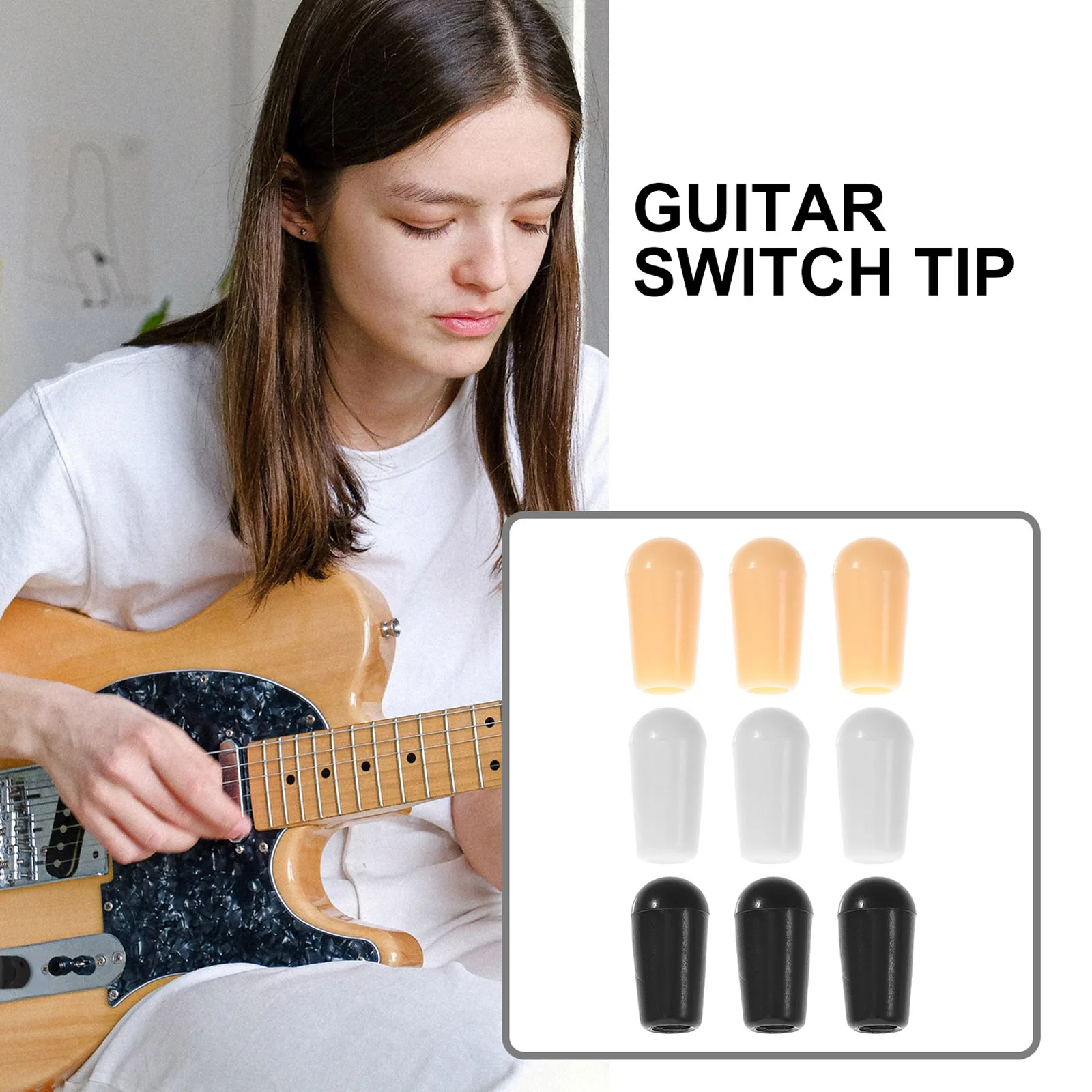 

9pcs Knob Toggle Tip Electric Cap Accessories Replacement Guitar Accessories Durable Various Colors Guitar Parts