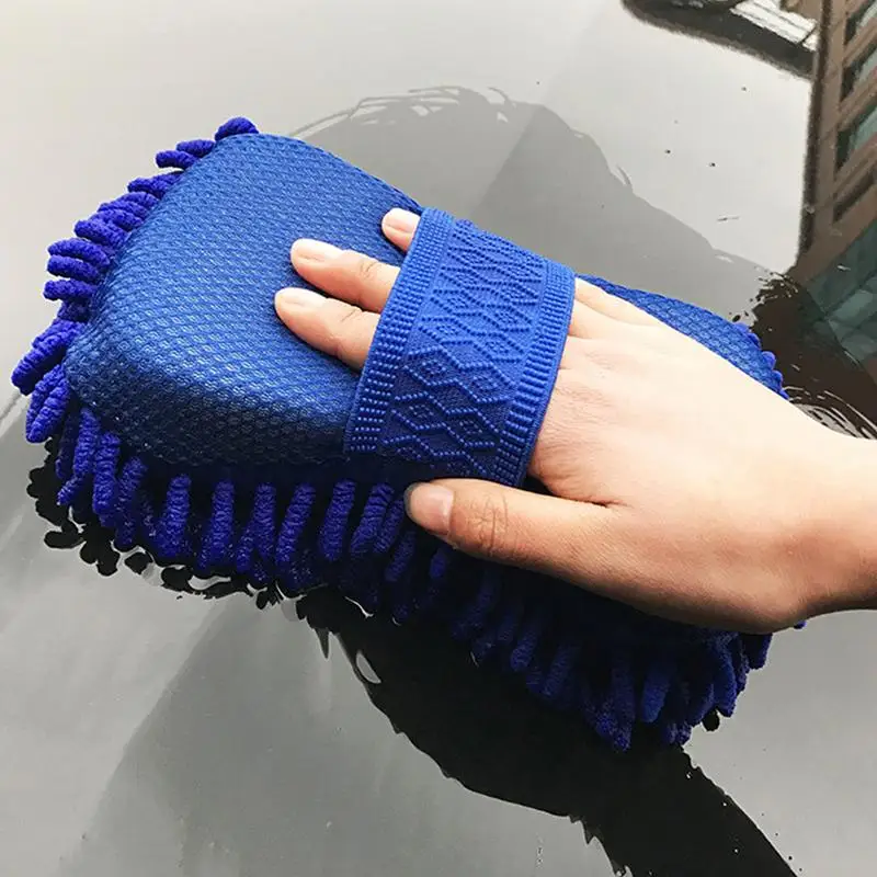 blue Microfiber Car Washer Sponge Cleaning Car Care Detailing Brushes Washing Towel Auto Gloves Styling Accessories