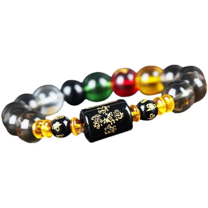 Five Elements Crystal Bracelet For Men And Women Recruit Wealth Gathering Liuhe Birth Year Zodiac Guardian Gift Peace Handstring