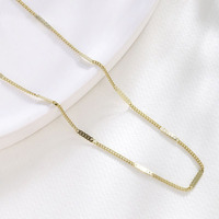 XP Jewelry --( 50 cm x 2 mm) 24 k 14 k Light Yellow Gold Plated Small Chian Necklaces for Men Women Fashion Jewelry Eco-Friendly