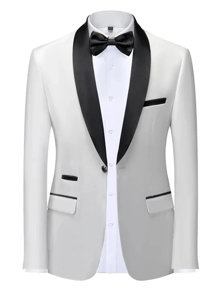 EU-Größe XXS-3XL Herren Schwarzer Slim-Fit Smoking-Jackett Eleganter Satin-Revers-Blazer für Hochzeit Party Abschlussball Formelle Geschäftsveranstaltungen – Detail 10