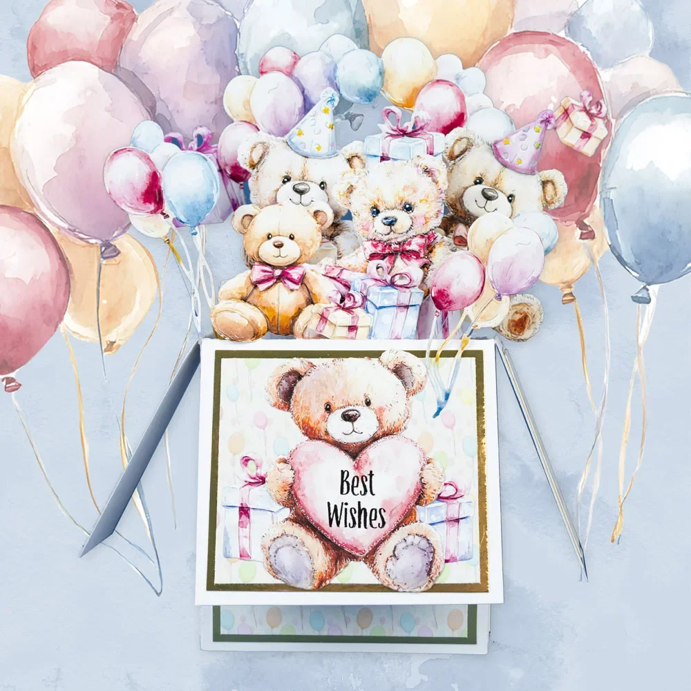 The Bear's Back Has Many Balloons Metal Cutting Dies New Arrival 2026 DIY Molds Scrap Booking Paper Making Die Cuts Crafts Temp