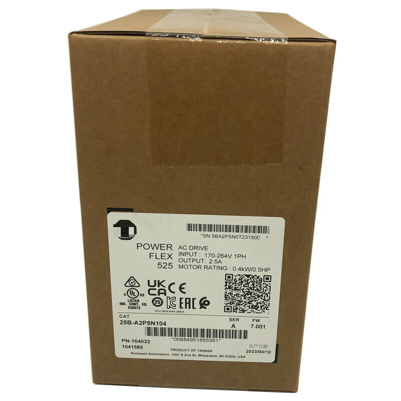 25B-A2P5N104 New PowerFlex 525 0.4KW(0.5HP) AC Drive 25B-A2P5N104