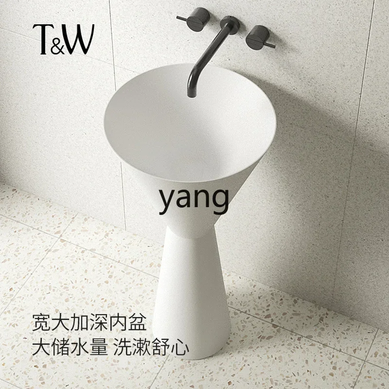 

LTT cylindrical artificial stone wash basin floor-to-ceiling bathroom small apartment column basin wash face