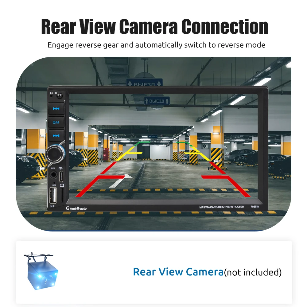 ESSGOO 7 "Radio Stereo Mobil 2 Din Ganda Apple CarPlay & Android Layar Sentuh Otomatis USB/TF Mirrorlink SWC BT FM/RDS DSP + Mikrofon & Kamera