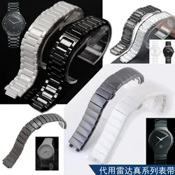 High Quality Ceramic Watch Strap For Rado Genuine Series Black And White Ceramic Watch Chain For Men And Women Watchband 21mm