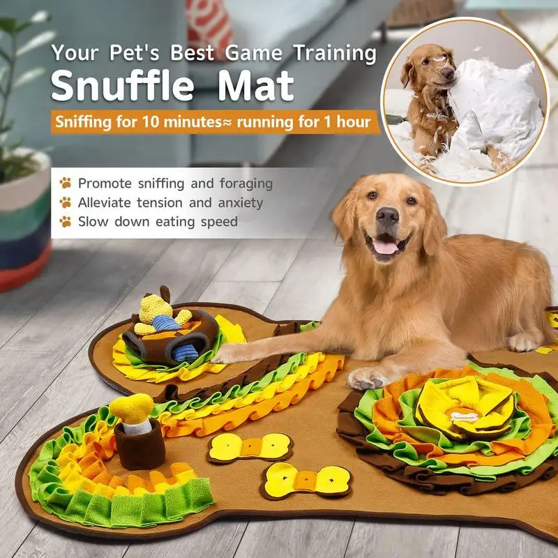 

Dog Sniffing Toys Fun Dog Mat Slow Feeder Puppy Digging Fun Pet Foraging Pad Feeding Puzzle Toy For Pets Rabbits