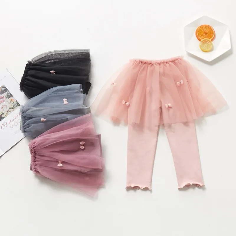 new delivery 2024 spring autumn skirt pants cotton 100-140 solid  2-7year children clothes kids baby students legging pant