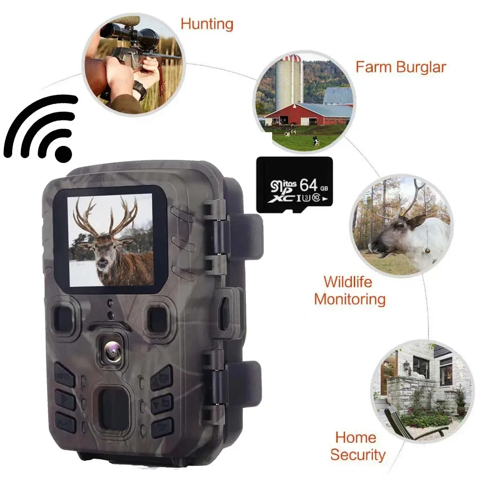 

Wifi301 Hunting Camera APP Control WiFi Trail Camera Wireless Bluetooth 24MP 1296P Night Vision Motion Wildlife Traps Photo