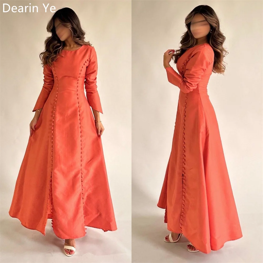 

Customized Prom Gown Saudi Arabia Dearin Scoop Neckline A-line Ankle Length Skirts Draped Bespoke Occasion Dresses Evening Forma