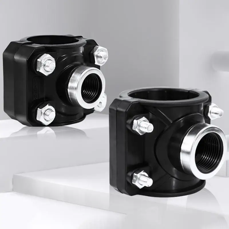 1Pc 32/25/20MM Pipe Clamp 1/2'' Female Thread Connector PE Pipe Water Splitter Repair Reducing Coupling Fitting For Irrigation