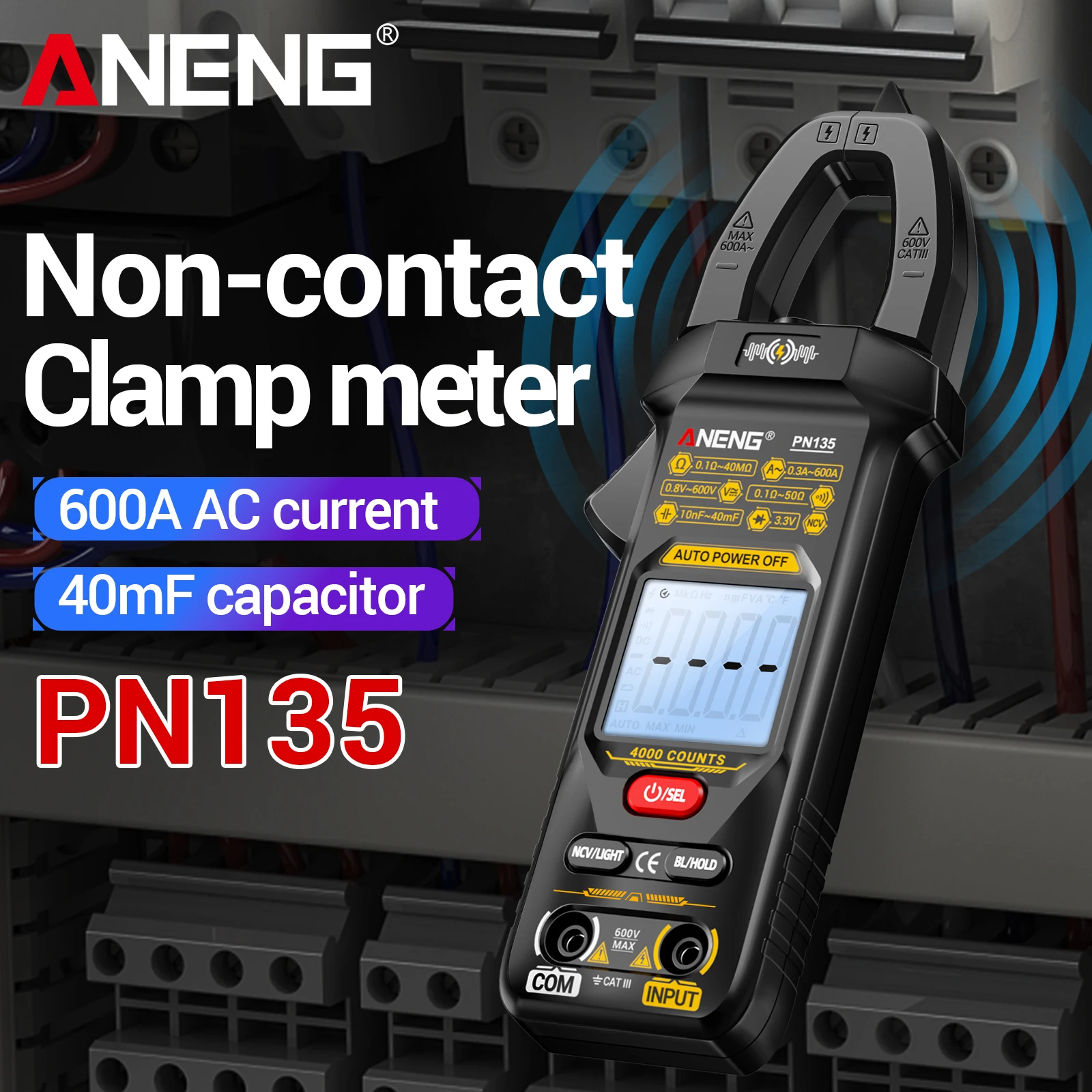 

ANENG PN135 high-precision 4000 count intelligent multimeter AC/DC voltage current resistance capacitance detection instrument