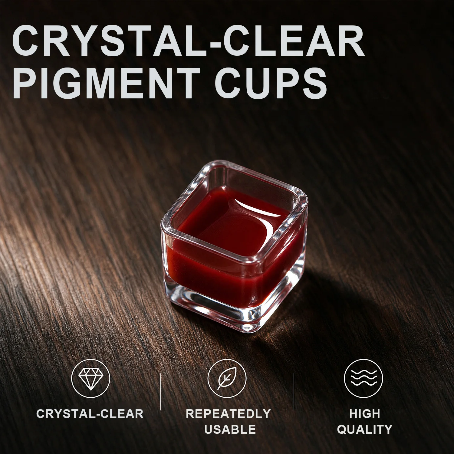 Reusable Square Tattoo Ink Cups Crystal Clear Acrylic Tattoo Pigment Cup Easy Clean For Tattoo Artist Permanent Makeup Accessori